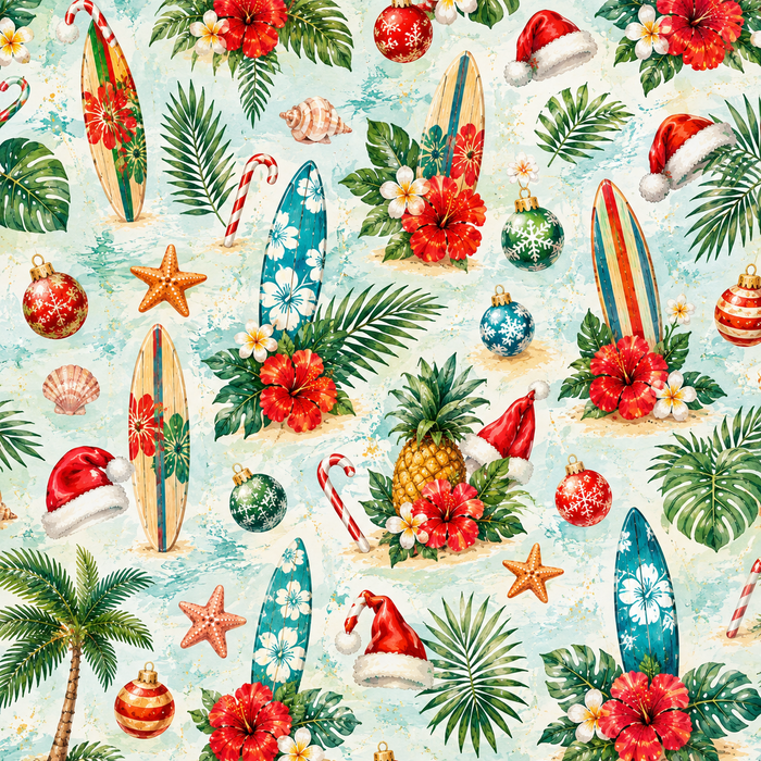 Santa on a Surfboard Scrapbook Kit