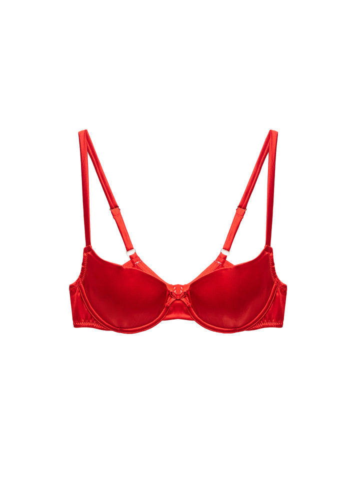 Seamless Luxe Balconette Bra-rouge-flat