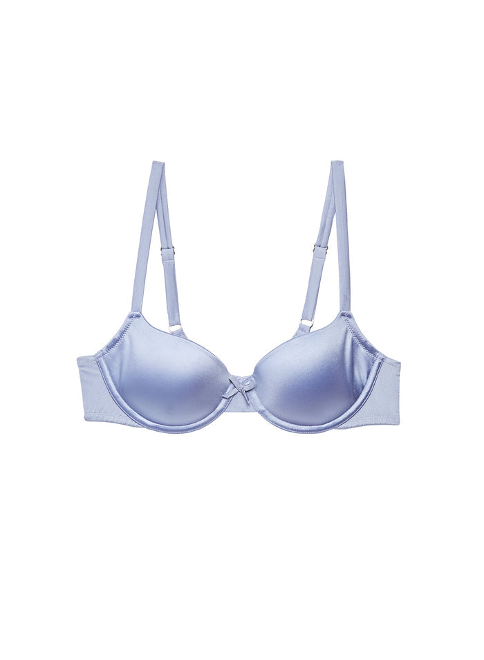 Seamless Luxe Balconette Bra-denim blue-flat