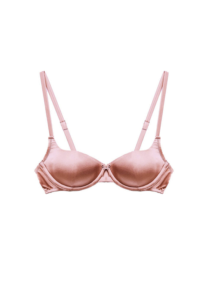 Seamless Luxe Balconette Bra-tan-flat
