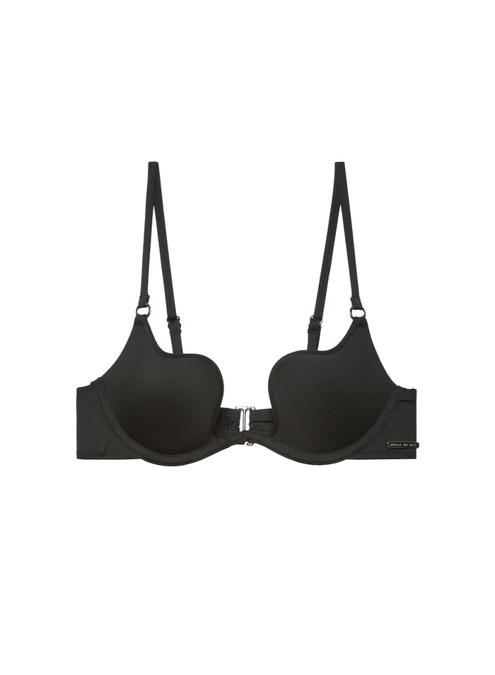 Seduce U-Plunge Bikini Top-black-flat