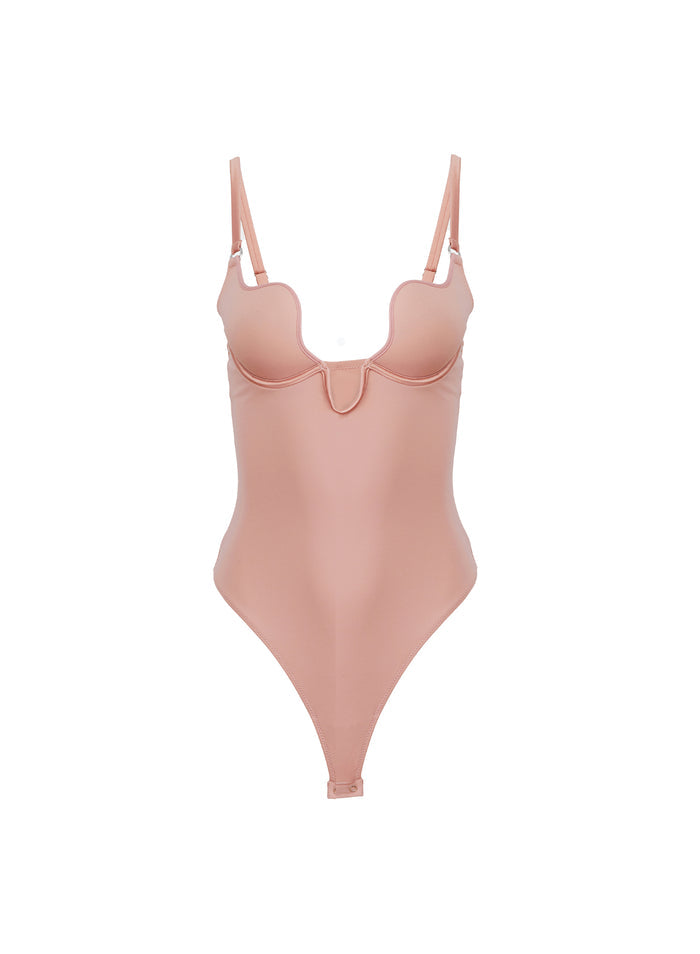 Seduce U-Plunge Bodysuit-tan