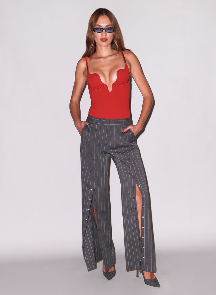 Seduce U-Plunge Bodysuit-rouge