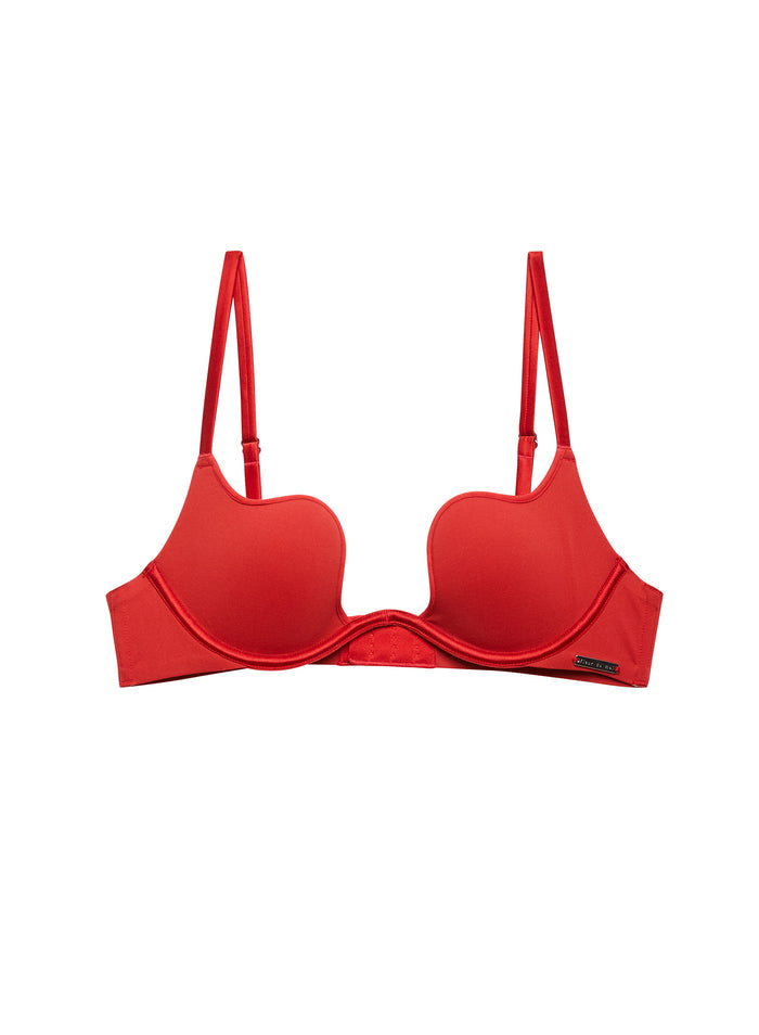 Seduce U-Plunge Bra-rouge-flat