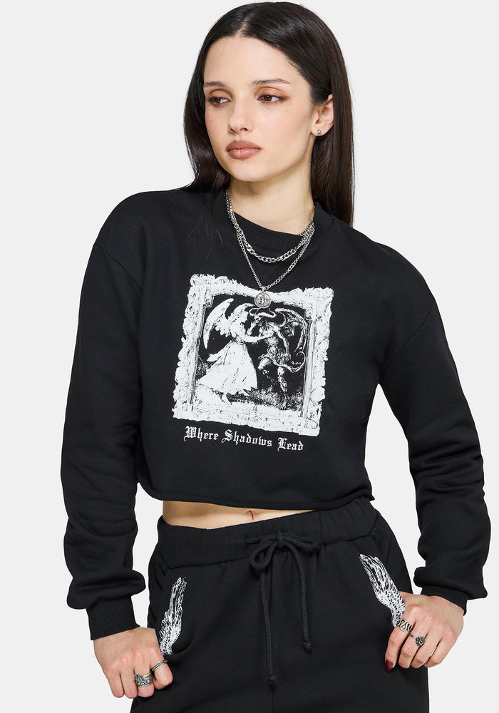 Shadows Crop Sweat Top