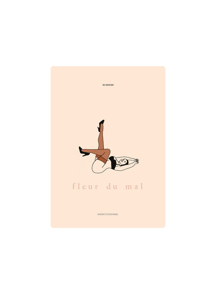 Sheer Thigh High Stocking-caramel-Fleur du Mal-flat