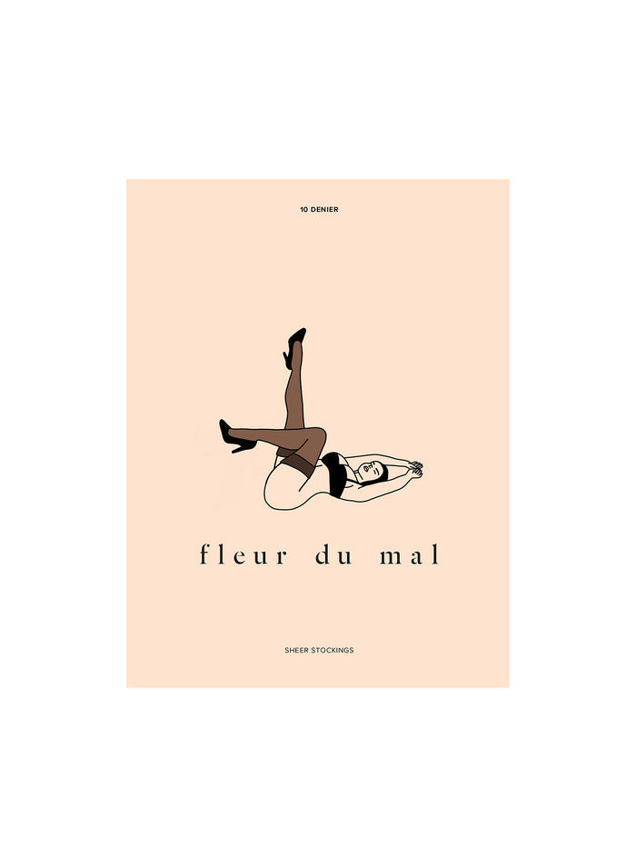 Sheer Thigh High Stocking-cocoa-Fleur du Mal-flat
