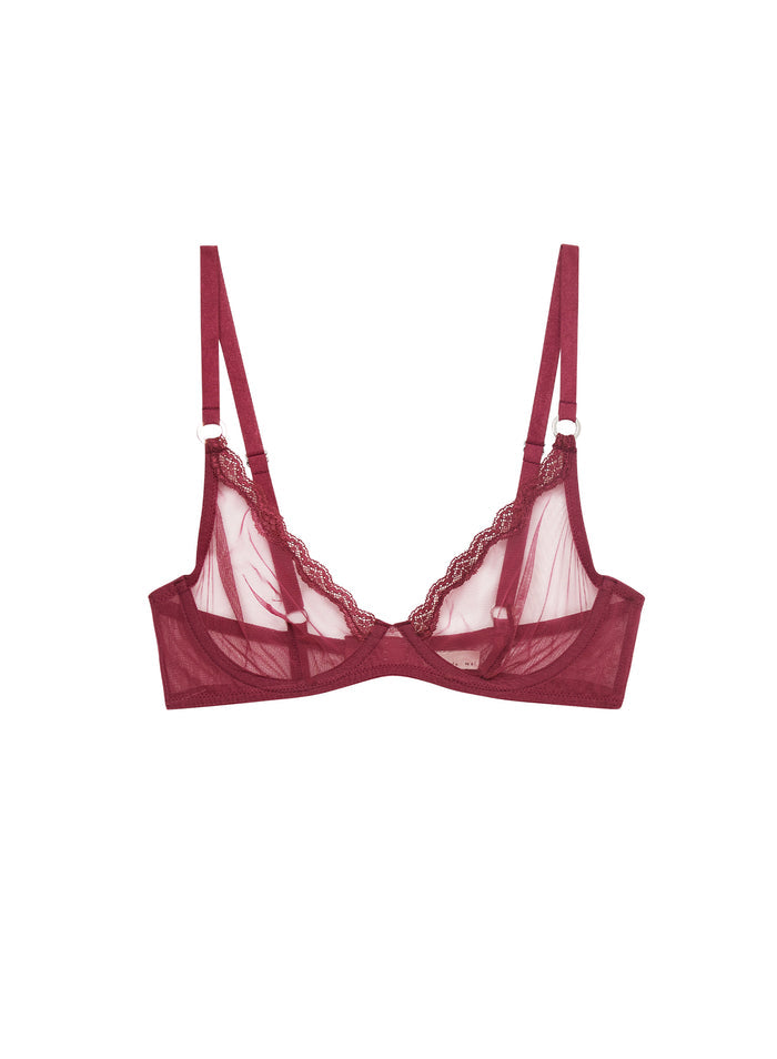 Sheer Tulle Demi Bra-Pinot-flat