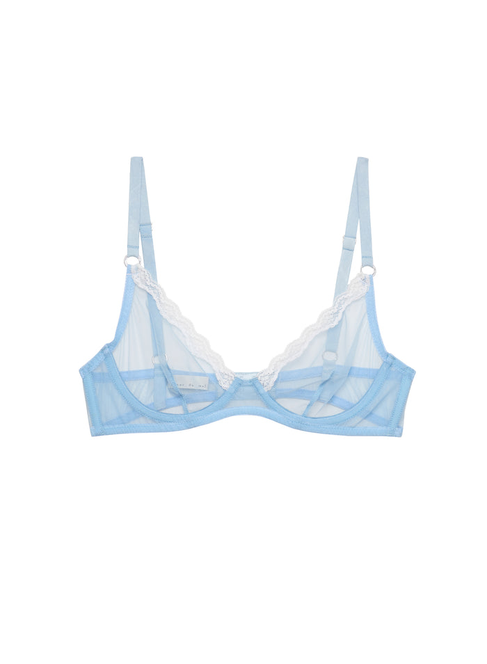 Sheer Tulle Demi Bra-light sky-flat