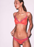 Sheer Tulle Thong-neon coral-Fleur du Mal