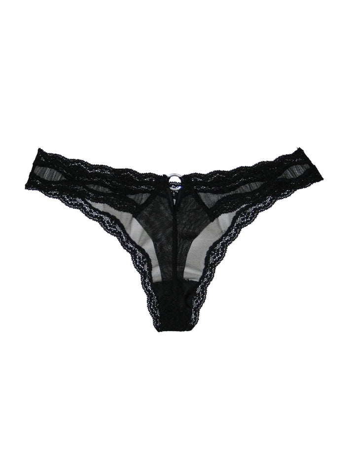Sheer Tulle Thong-black-flat