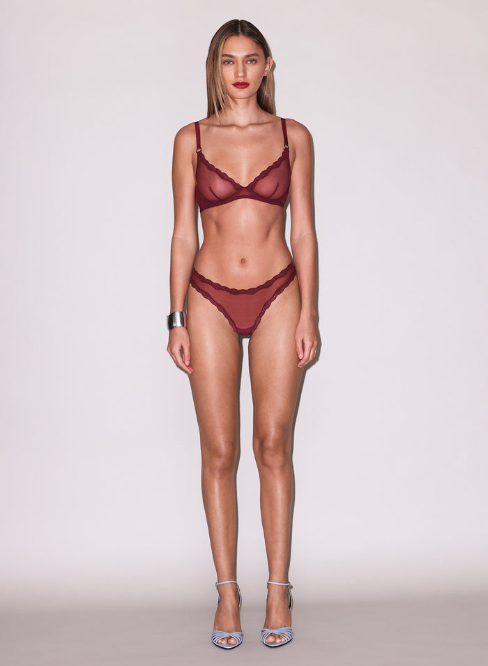 Sheer Tulle Thong-Pinot-Fleur du Mal