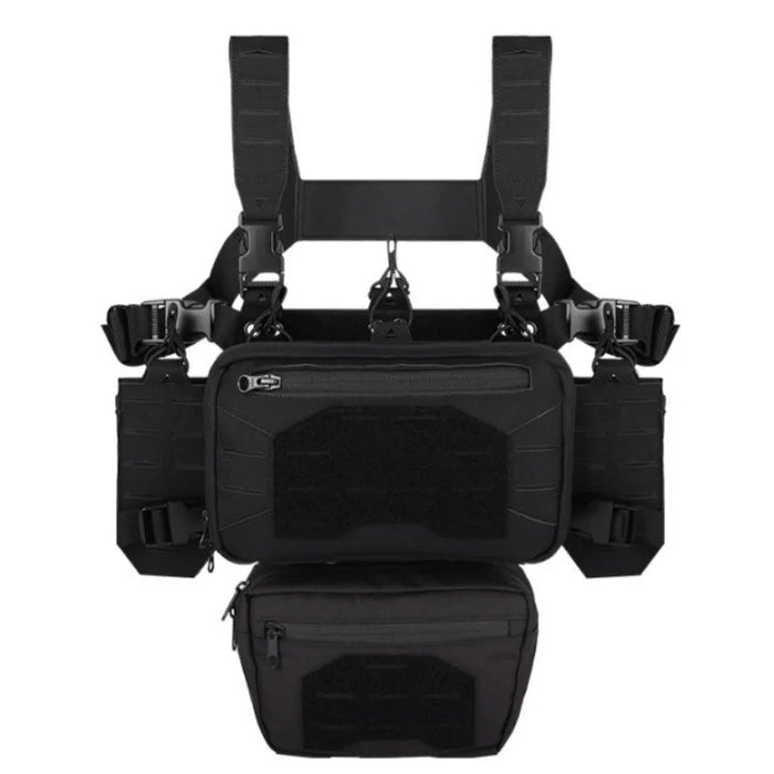 Signal & Steel Modular Mini Chest Rig – Adjustable MOLLE Micro Rig with Magazine Pouches