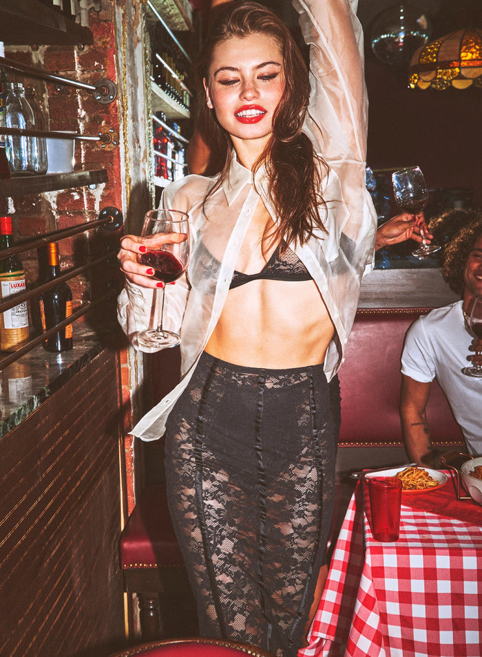 Silk Organza Button Down-ivory