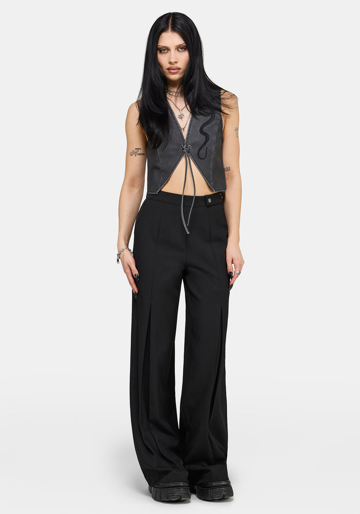 Sirrha PU Serpent Embroidered Waistcoat US 2