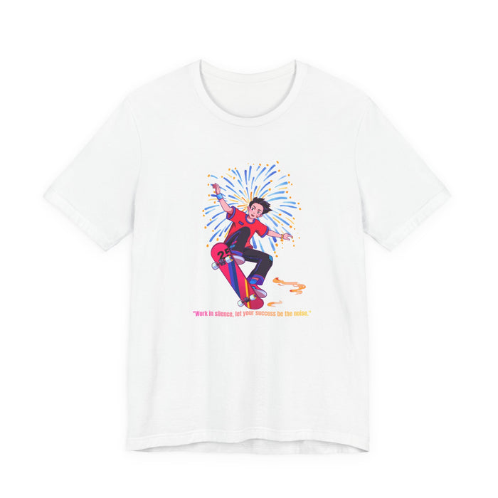 Skateboarder Graphic T-Shirt — "Work Is Harder, But Skateboarding Is the Answer"