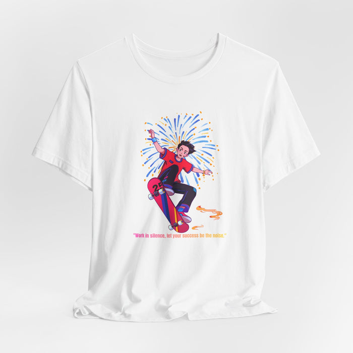 Skateboarder Graphic T-Shirt — "Work Is Harder, But Skateboarding Is the Answer"