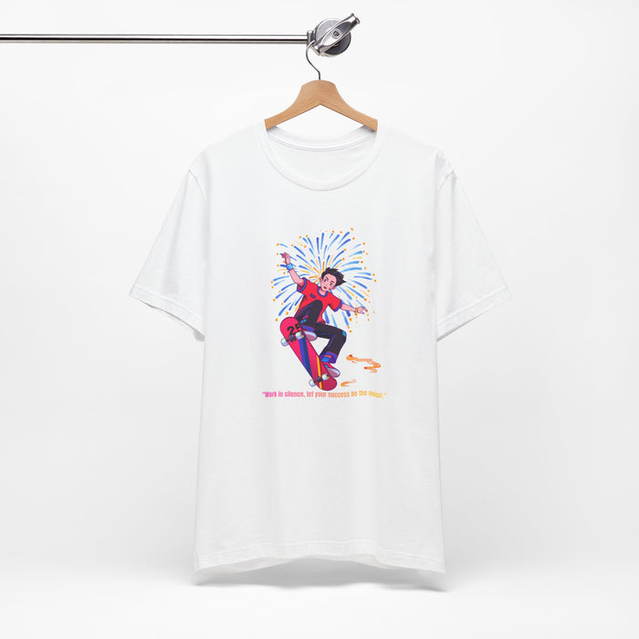 Skateboarder Graphic T-Shirt — "Work Is Harder, But Skateboarding Is the Answer"