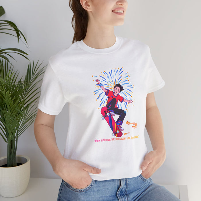 Skateboarder Graphic T-Shirt — "Work Is Harder, But Skateboarding Is the Answer"