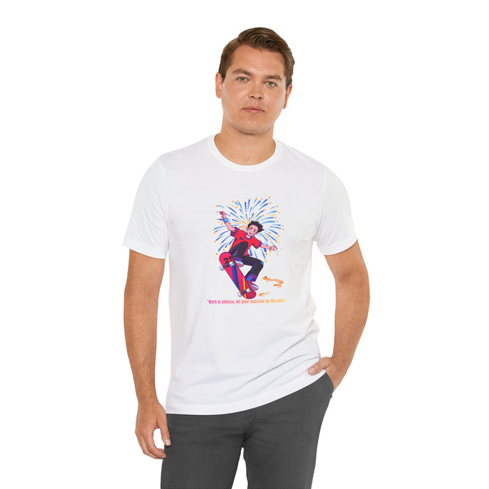 Skateboarder Graphic T-Shirt — "Work Is Harder, But Skateboarding Is the Answer"