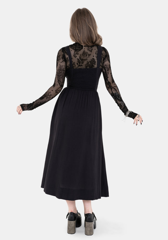 Skye Shirred Back Midaxi Dress - Black