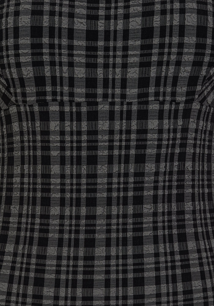 Slate Textured Check Square Neck Swimsuit