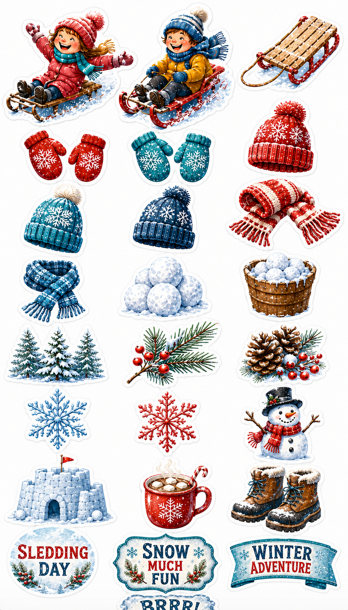 Sledding Scrapbook Kit