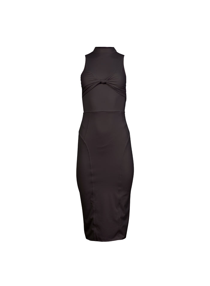 Sleek Jersey Knot Dress-black