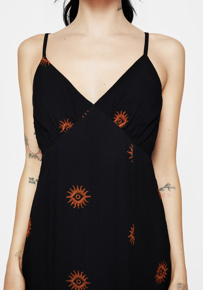 Solstice Embroidered Cami Hanky Hem Midaxi Dress