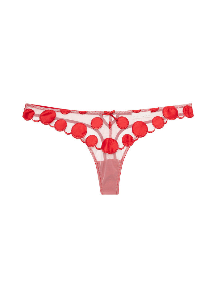 Some Like It Dot Thong-rouge-flat