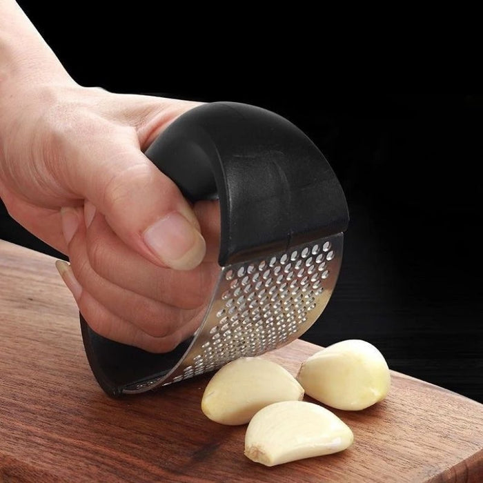 stainless steel garlic press kitchen tool
