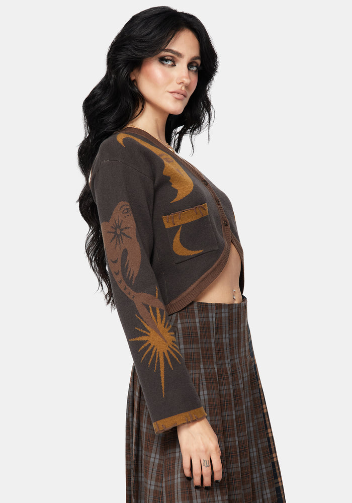 Starfall Moon Jacquard Knit Cardigan