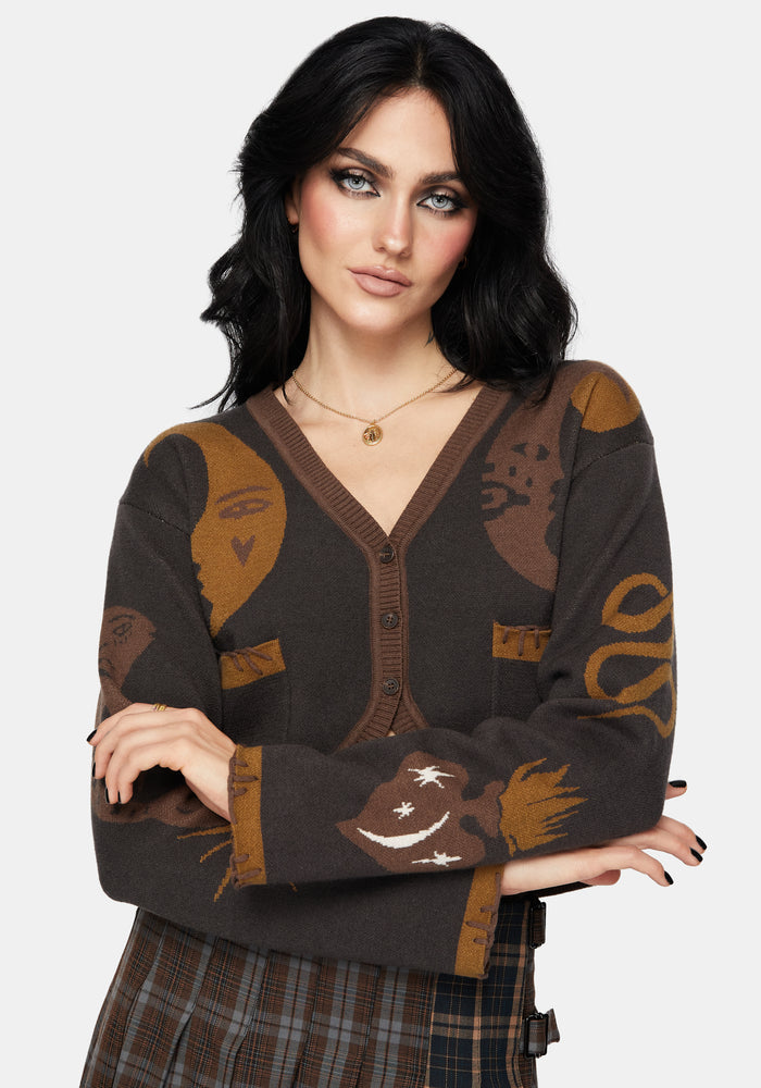 Starfall Moon Jacquard Knit Cardigan