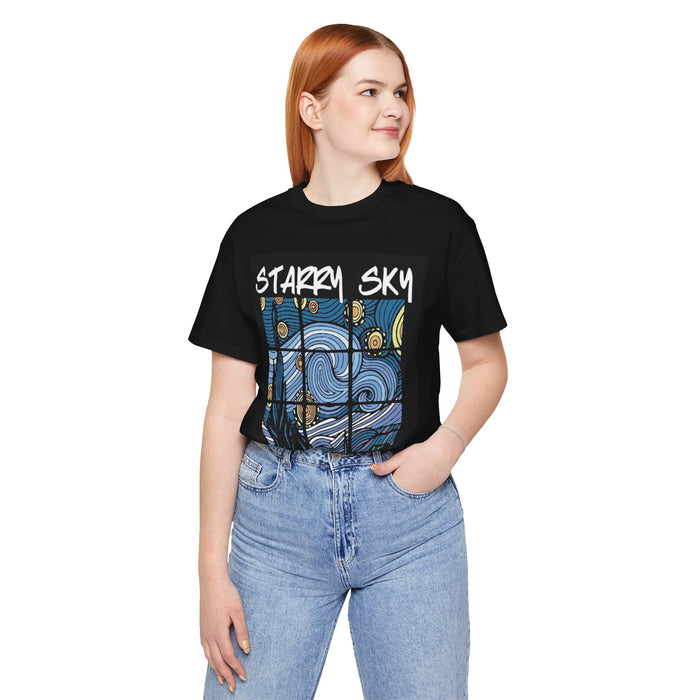 Starry Sky Tee — 'Life May Always Have Regret But Future Is Still Good' Graphic T-Shirt