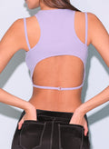 Strappy Ribbed Tank-lavender blue-Fleur du Mal