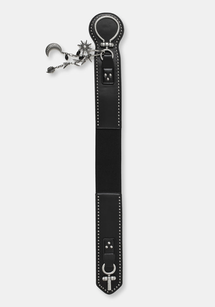 Sul Studded Charm Stretch Waist Belt