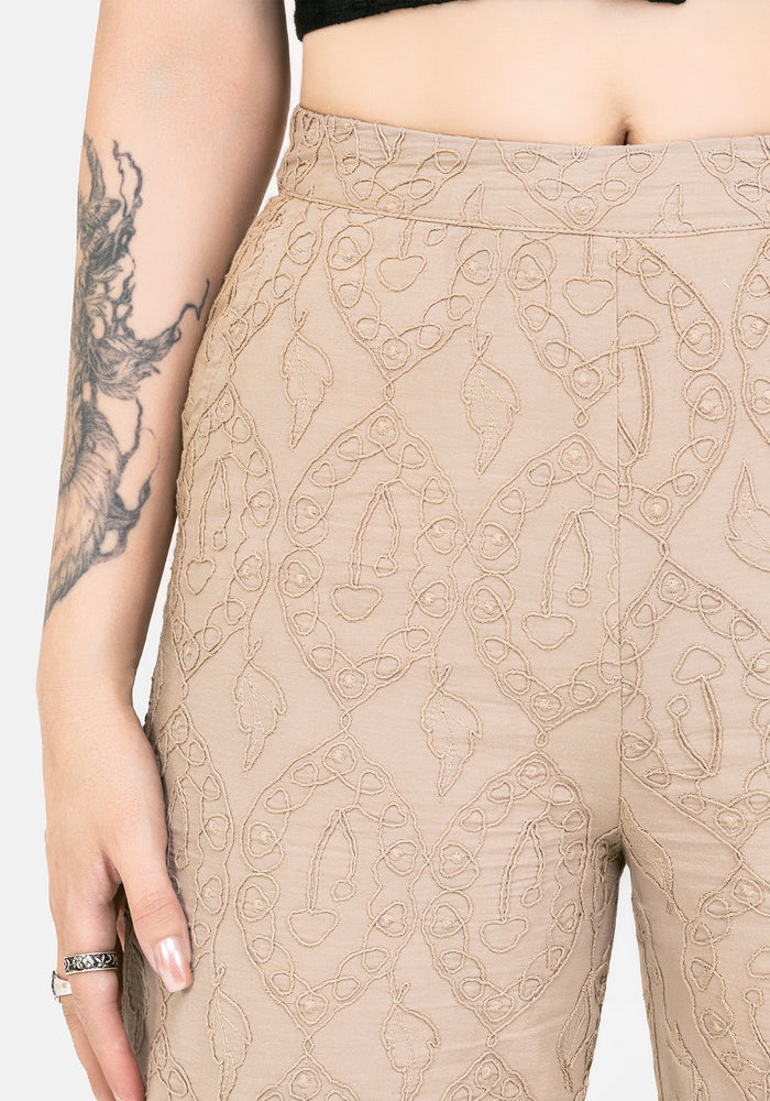 Suma Cotton Textured Pull On Tapered Trouser