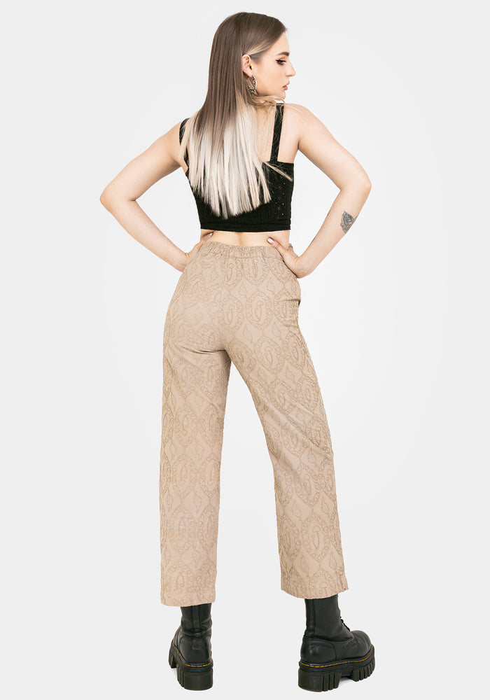 Suma Cotton Textured Pull On Tapered Trouser