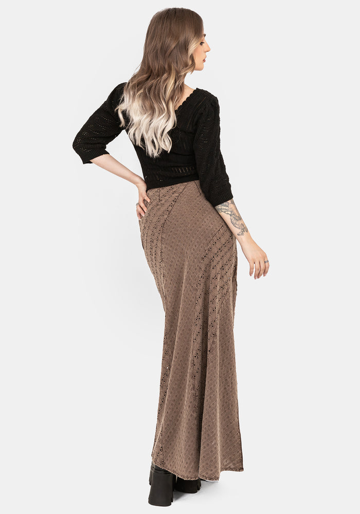 Summerisle Cotton Broderie Detail Midaxi Skirt