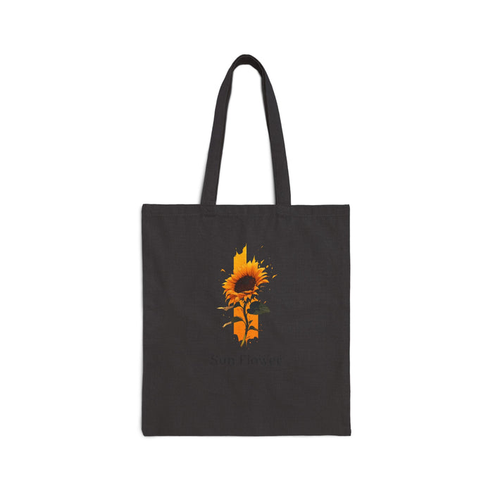 Sunflower Cotton Tote Bag – Floral Canvas Market Grocery Bag