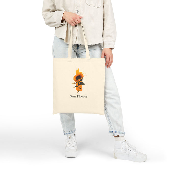 Sunflower Cotton Tote Bag – Floral Canvas Market Grocery Bag