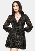 Surge Celtic Print Wrap Mini Dress