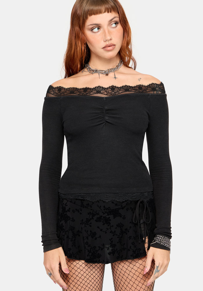 Sydney Ribbed Off The Shoulder Top