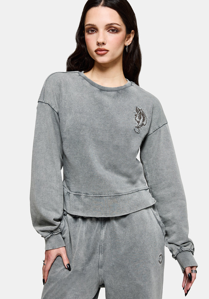 Sylph Fallen Dove Embroidered Sweatshirt