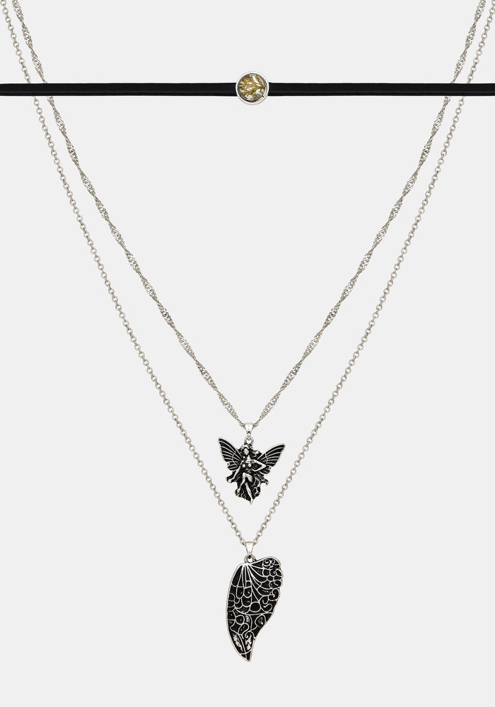 Sylvaine Fairy Trapped Flower Layered Necklace