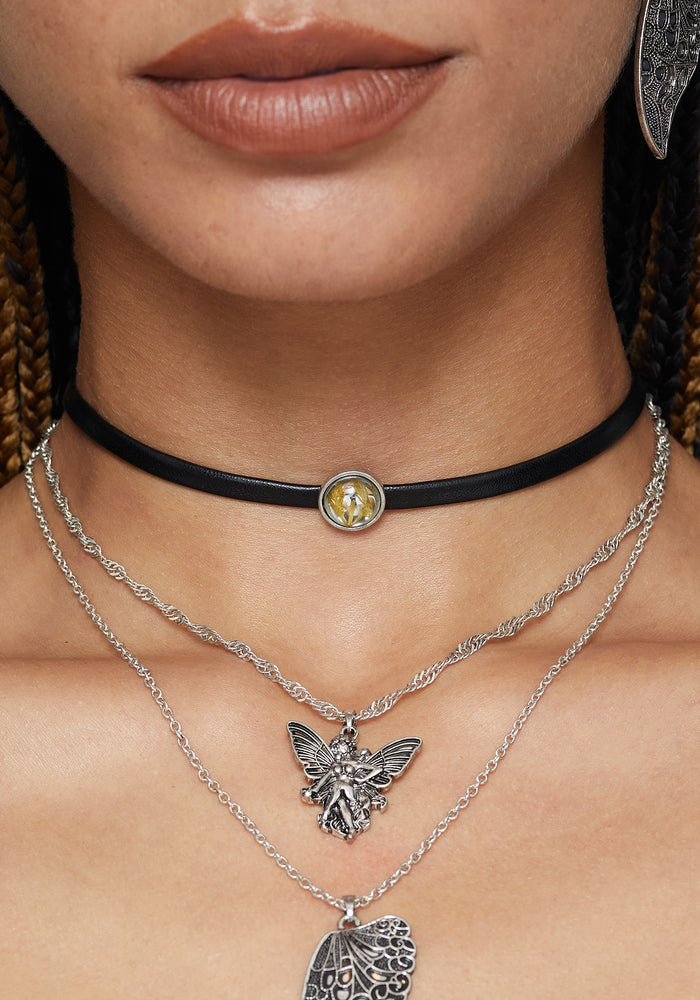 Sylvaine Fairy Trapped Flower Layered Necklace