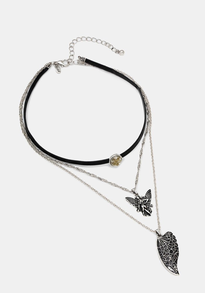Sylvaine Fairy Trapped Flower Layered Necklace