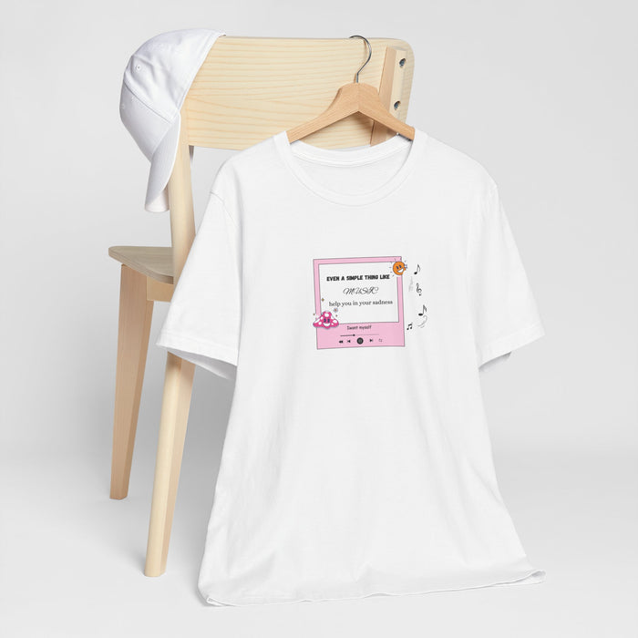 T-Shirt — Pink Music Player 'Stay In Your Sadness' Cute Aesthetic Tee