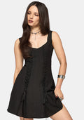 Tasmina Lace Up Front Mini Dress