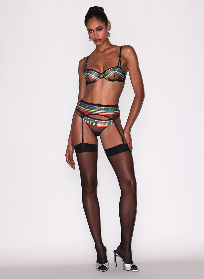 Taste Le Rainbow Balconette Bra-black